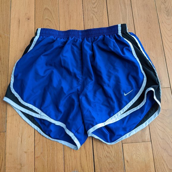 womens nike dri-fit lined shorts size small blue with black & white accent trim - Picture 1 of 3